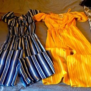 Summer short sleeved and Capri style rompers